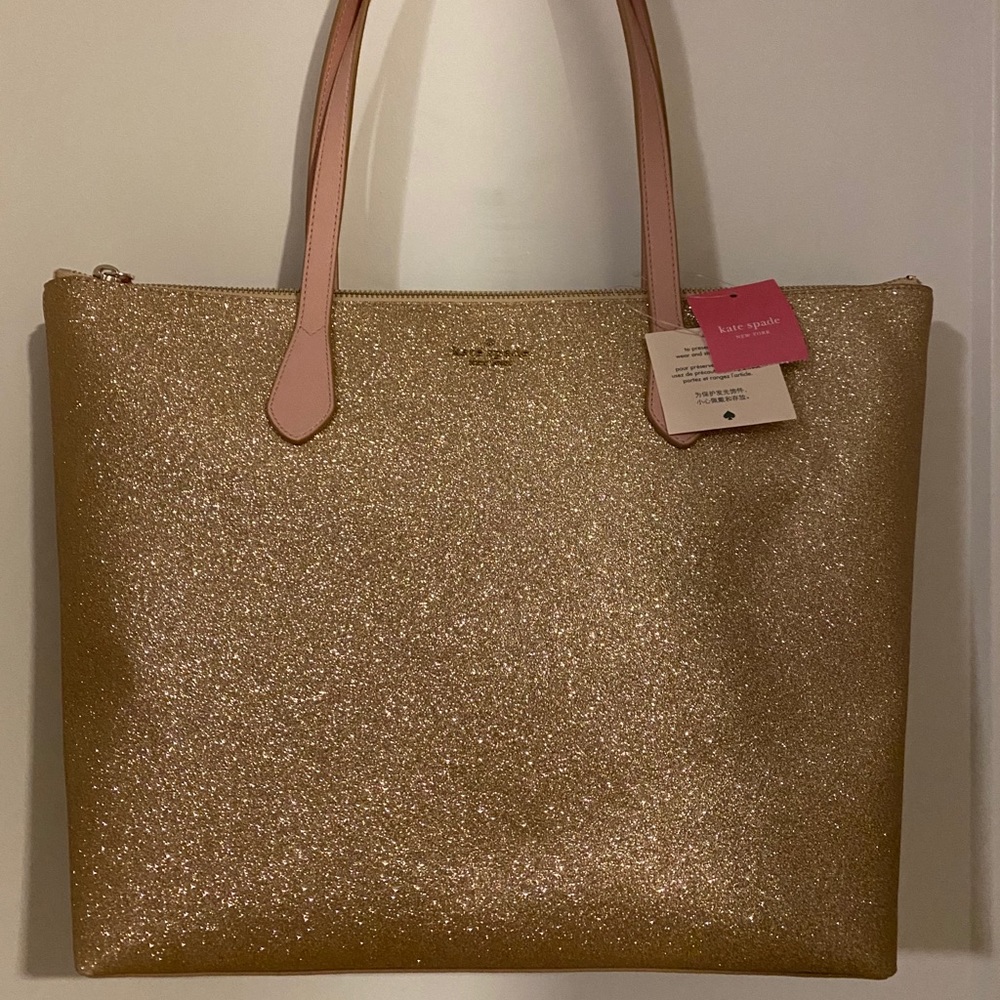 Kate Spade Rose Gold Glitter Tote